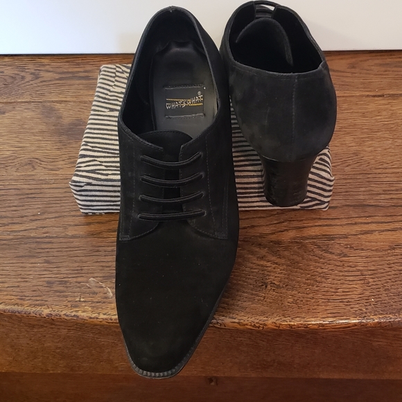 Suede Heeled Loafer - Picture 5 of 9